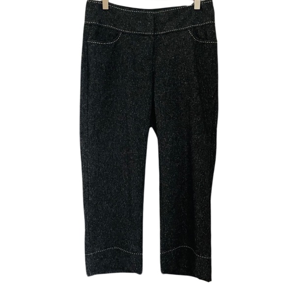 *DONATED* WHBM Cropped Ankle Pants Charcoal Grey w/ White Stitching Details - Picture 5 of 14